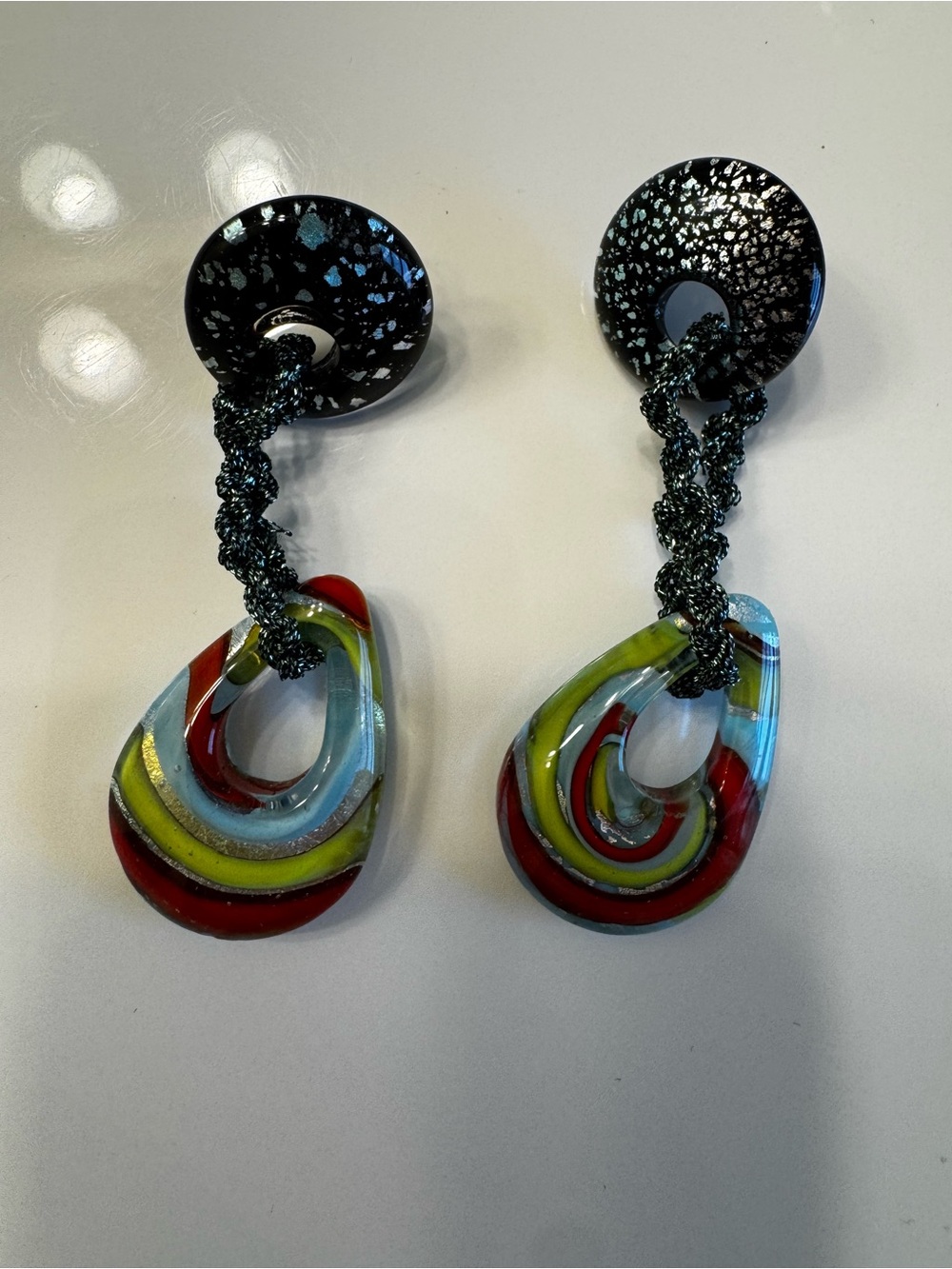 Zara Multicolor Glass Drop Dangle Earrings